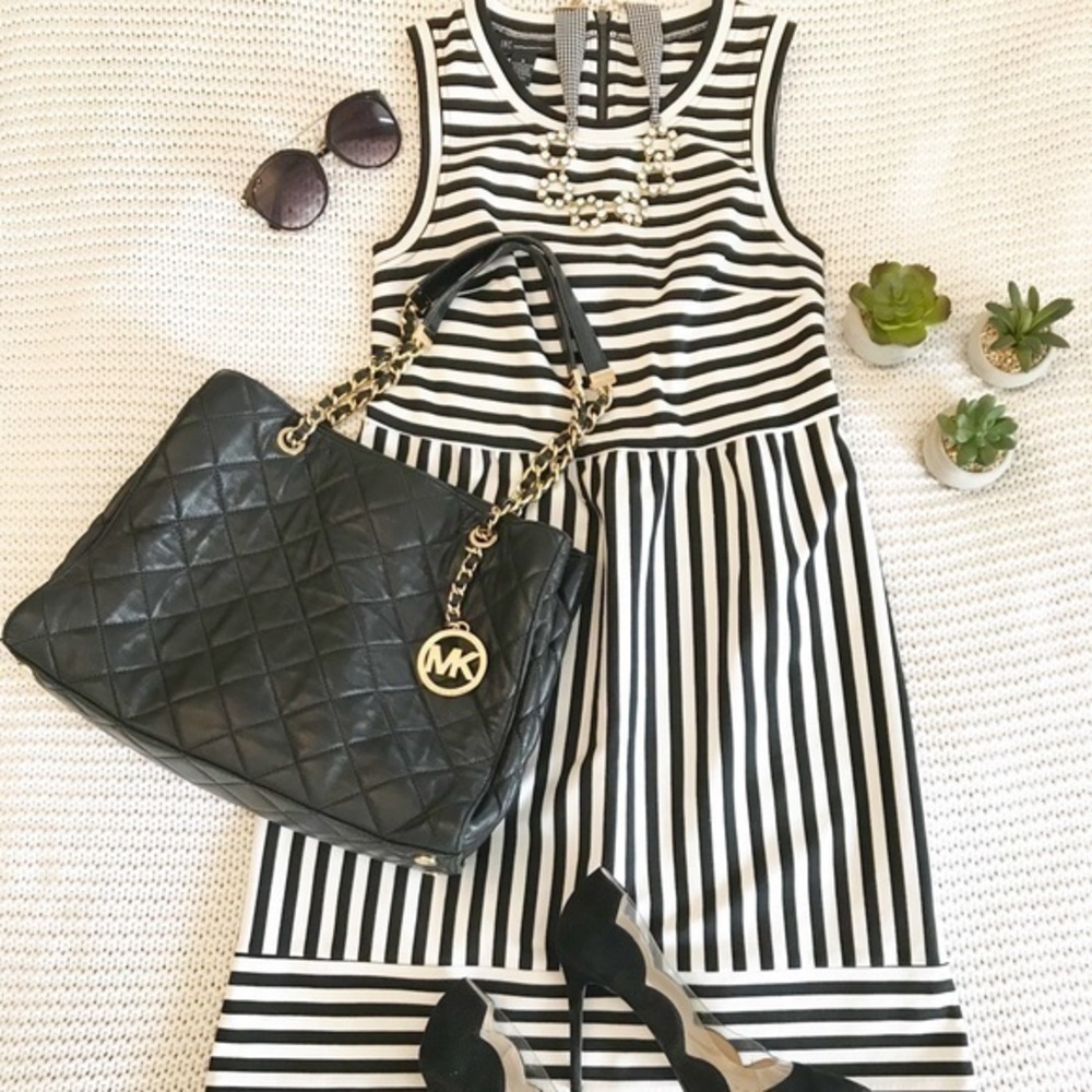 INC black and white dress